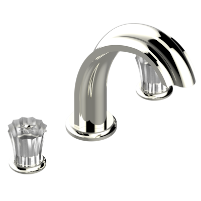 Смеситель для ванны  THG Mille Nuits - Clear crystal на 3 отверстия устанавливаемый на борту - излив СУПЕР ГОЛИАФ