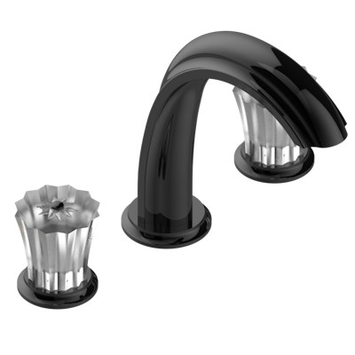 Смеситель устанавливаемый на борту раковины THG Mille Nuits - Clear crystal на три отверстия с донным клапаном. Для мрамора