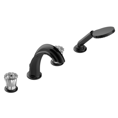 Смеситель для ванны THG Mille Nuits - Clear crystal набортный на 4 отв. с изливом ГОЛИАФ