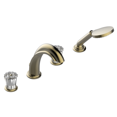 Смеситель для ванны THG Mille Nuits - Clear crystal набортный на 4 отв. с изливом ГОЛИАФ