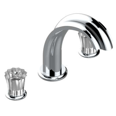 Смеситель для ванны  THG Mille Nuits - Clear crystal на 3 отверстия устанавливаемый на борту - излив СУПЕР ГОЛИАФ