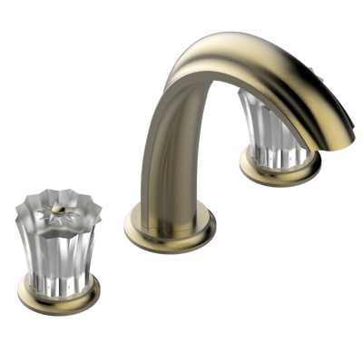 Смеситель устанавливаемый на борту раковины THG Mille Nuits - Clear crystal на три отверстия с донным клапаном. Для мрамора