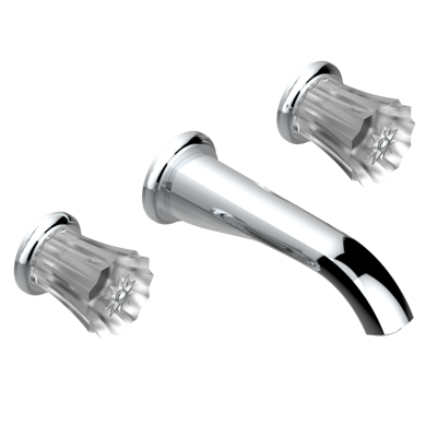 Внешняя часть смесителя  THG Mille Nuits - Clear crystal встраиваемого в стену для ванны на три отверстия с изливом ГОЛИАФ