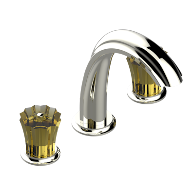 Смеситель  THG Mille Nuits - Champagne crystal устанавливаемый на борту раковины на три отверстия с донным клапаном