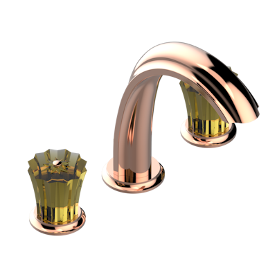 Смеситель  THG Mille Nuits - Champagne crystal устанавливаемый на борту раковины на три отверстия с донным клапаном