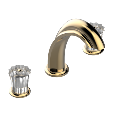 Смеситель для ванны THG Mille Nuits - Clear crystal на 3 отверстия устанавливаемый на борту - излив ГОЛИАФ