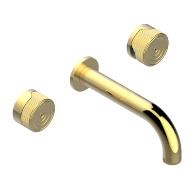 Внешняя часть настенного смесителя THG Zoom.5 для раковины с тремя отверстиями, с трубчатым изливом