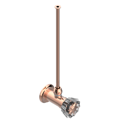 Кран запорный  THG Mille Nuits - Clear crystal 1/2" стильный регулируемый с 30 cм трубкой