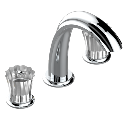 Смеситель устанавливаемый на борту раковины THG Mille Nuits - Clear crystal на три отверстия с донным клапаном. Для мрамора