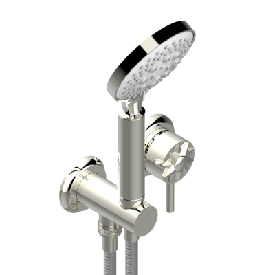 Комплект  THG Mille Nuits - Clear crystal настенного смесителя с душевой лейкой на гибком шланге на крючке