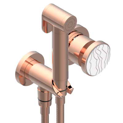 Комплект для душа THG Yoko Ice, включающий смеситель, армированный шланг 1 м 25 см, ручной душ с курковым распылителем, выход из стены и предохранительный запорный клапан