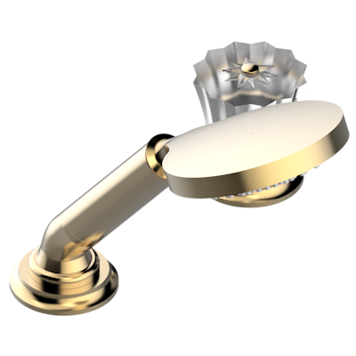 Смеситель THG Mille Nuits - Clear crystal керамический устанавливаемый на борту с ручным душем с ручкой одновременной регулировки – потока/температуры