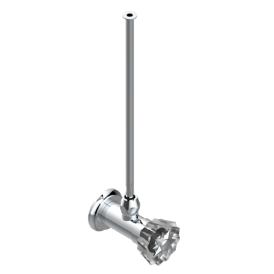 Кран запорный  THG Mille Nuits - Clear crystal 1/2" стильный регулируемый с 30 cм трубкой