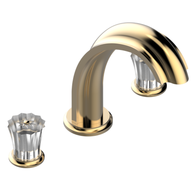 Смеситель для ванны  THG Mille Nuits - Clear crystal на 3 отверстия устанавливаемый на борту - излив СУПЕР ГОЛИАФ