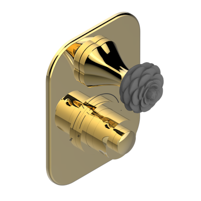 Ручки регулировки для термостата THG Camelia Black Crystal с вентилем арт.5300AE