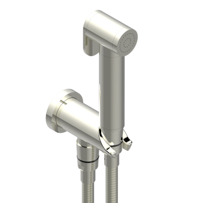Комплект для гигиенического душа THG Zoom.5: лейка с клапаном, усиленный шланг 1,25м и вывод для шланга со встроенным защитным остановом