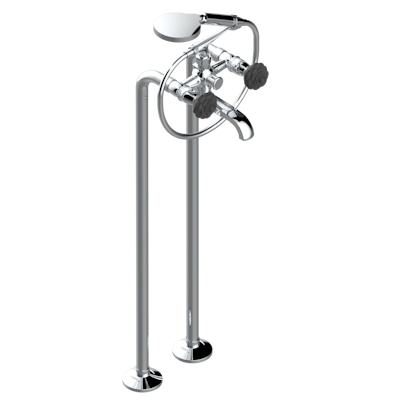 Отдельностоящий смеситель THG Camelia Black Crystal для ванны c душем с вертикальным подключением