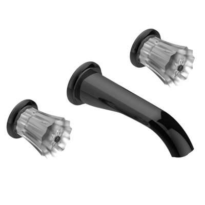 Внешняя часть смесителя  THG Mille Nuits - Clear crystal встраиваемого в стену для ванны на три отверстия с изливом ГОЛИАФ