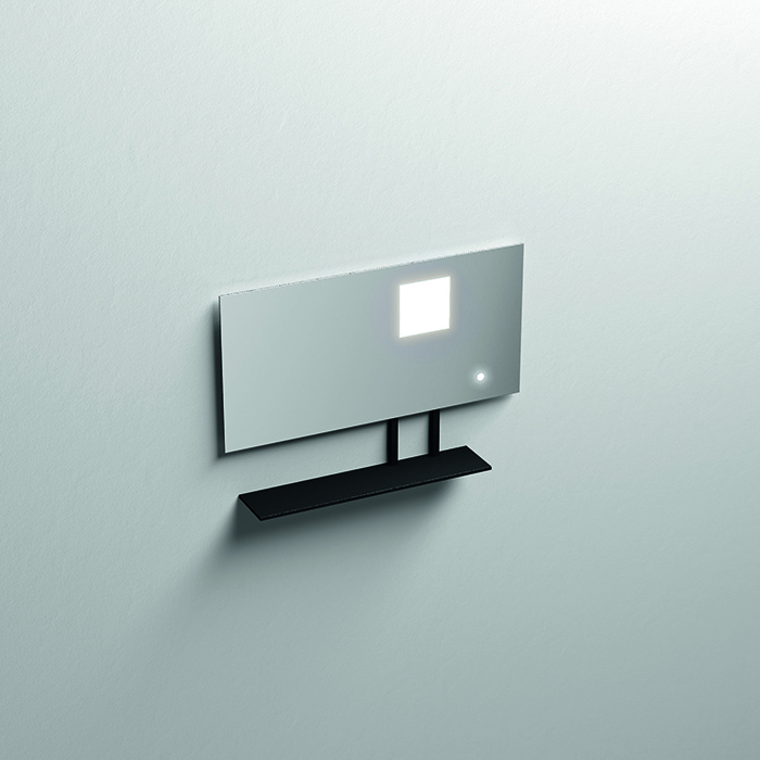 Зеркало Kerasan Mirrors  90х61cм, с черной матовой полкой, с LED подсветкой и сенс выкл. купить в Москве: интернет-магазин StudioArdo