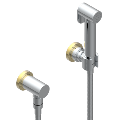 Комплект для гигиенического душа THG Zoom.5: лейка с клапаном, усиленный шланг 1,25м и вывод для шланга со встроенным защитным остановом