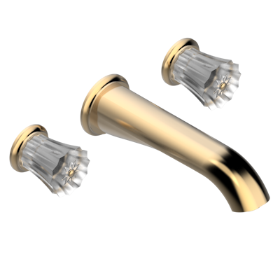 Внешняя часть смесителя THG Mille Nuits - Clear crystal встраиваемого в стену для раковины на три отверстия с изливом СУПЕР ГОЛИАФ- без выпуска