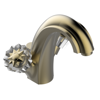 Смеситель для раковины THG Mille Nuits - Clear crystal на одно отверстие с донным клапаном