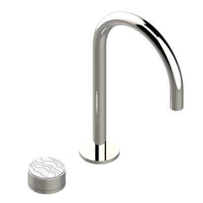 Смеситель  THG Yoko Ice с прогрессивным картриджем для раковины на 2 отверстия с краном, без донного клапана