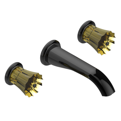 Внешняя часть смесителя THG Mille Nuits - Champagne crystal встраиваемого в стену для раковины на три отверстия с изливом ГОЛИАФ