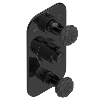 Термостат THG Camelia Black Crystal Внешняя часть с ручками регулировки для арт. G00-A00-5540AE