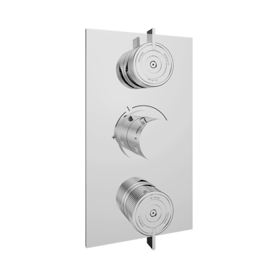 Накладка с ручкой регулировки THG Zoom.7 температуры и двумя маховиками для термостатического смесителя 5400AE