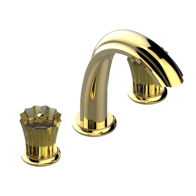 Смеситель  THG Mille Nuits - Champagne crystal устанавливаемый на борту раковины на три отверстия с донным клапаном