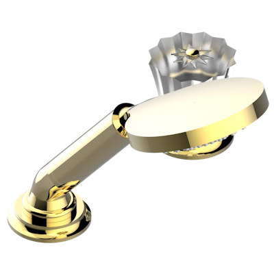 Смеситель THG Mille Nuits - Clear crystal керамический устанавливаемый на борту с ручным душем с ручкой одновременной регулировки – потока/температуры