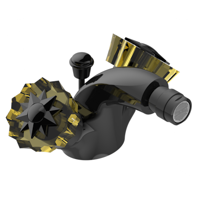 Смеситель для биде THG Mille Nuits - Champagne crystal на одно отверстие с поворотным аэратором и донным клапаном