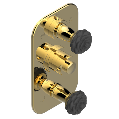 Термостат THG Camelia Black Crystal Внешняя часть с ручками регулировки для арт. G00-A00-5540AE