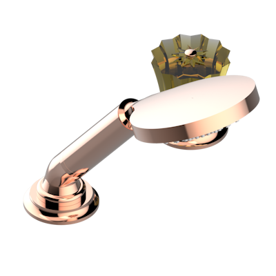 Смеситель  THG Mille Nuits - Champagne crystal устанавливаемый на борту с ручным душем с ручкой одновременной регулировки – потока/температуры