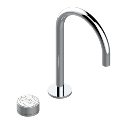 Смеситель  THG Yoko Ice с прогрессивным картриджем для раковины на 2 отверстия с краном, без донного клапана