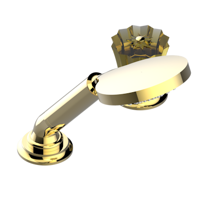 Смеситель  THG Mille Nuits - Champagne crystal устанавливаемый на борту с ручным душем с ручкой одновременной регулировки – потока/температуры