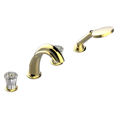 Смеситель для ванны THG Mille Nuits - Clear crystal набортный на 4 отв. с изливом ГОЛИАФ