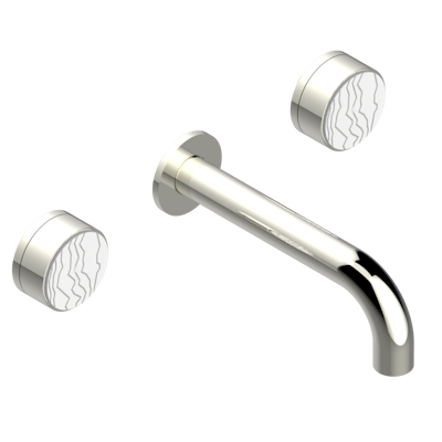 Внешняя часть смесителя THG Yoko Ice встраиваемого в стену для ванны на три отверстия с изливом ГОЛИАФ