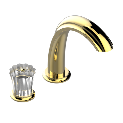 Смеситель THG Mille Nuits - Clear crystal с прогрессивным картриджем для раковины на 2 отверстия с краном, без донного клапана