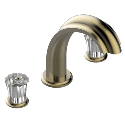 Смеситель для ванны  THG Mille Nuits - Clear crystal на 3 отверстия устанавливаемый на борту - излив СУПЕР ГОЛИАФ