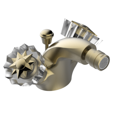 Смеситель для биде THG Mille Nuits - Clear crystal на одно отверстие с поворотным аэратором и донным клапаном