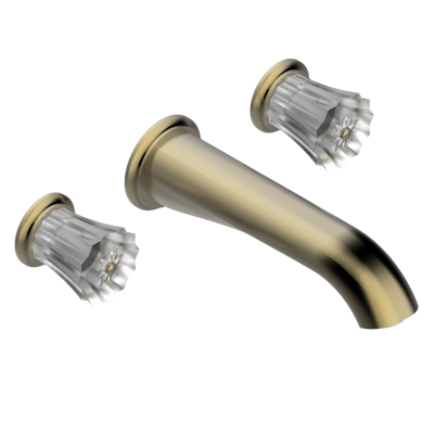 Внешняя часть смесителя THG Mille Nuits - Clear crystal встраиваемого в стену для раковины на три отверстия с изливом СУПЕР ГОЛИАФ- без выпуска