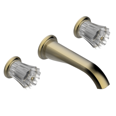 Внешняя часть смесителя  THG Mille Nuits - Clear crystal встраиваемого в стену для ванны на три отверстия с изливом ГОЛИАФ