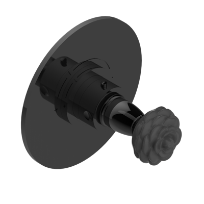 Ручка регулировки THG Camelia Black Crystal с круглой накладкой для термостата THG, арт.5100A 1/2" и 5200A 3/4" (термостаты см. на стр. 451)