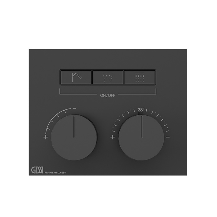 Внешняя часть термостата Gessi Hi-Fi Compact с 3 кнопками Black XL купить в Москве: интернет-магазин StudioArdo