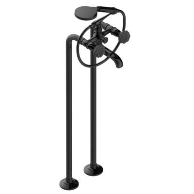 Отдельностоящий смеситель THG Camelia Black Crystal для ванны c душем с вертикальным подключением