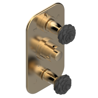 Термостат THG Camelia Black Crystal Внешняя часть с ручками регулировки для арт. G00-A00-5540AE