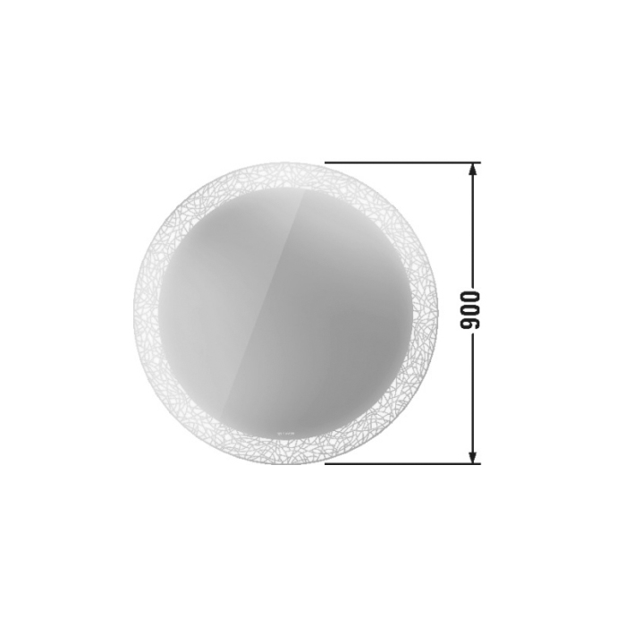 Duravit Happy D.2 Plus Зеркало круглое d900 мм, декор radial, LED 3500, 41w, сенсор, регулировка яркости, приглушение света + выключатель купить в Москве: интернет-магазин StudioArdo