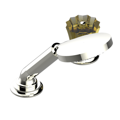 Смеситель  THG Mille Nuits - Champagne crystal устанавливаемый на борту с ручным душем с ручкой одновременной регулировки – потока/температуры